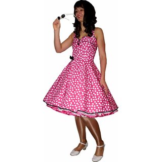 Petticoatkleid 50er Jahre Rockabilly pink wei schwarz 44