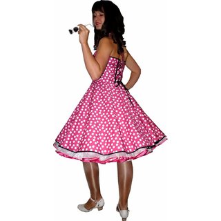 Petticoatkleid 50er Jahre Rockabilly pink wei schwarz 44