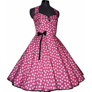 Petticoatkleid 50er Jahre Rockabilly pink wei schwarz 44