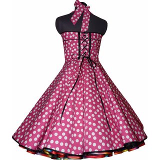 Petticoatkleid 50er Jahre Rockabilly pink wei schwarz 44