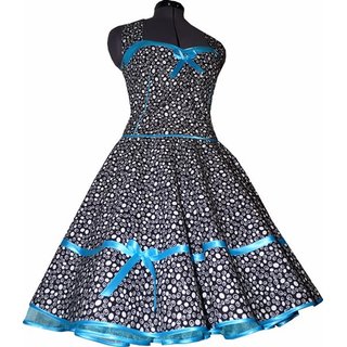 Petticoat Korsagen Kleid schwarz weie Pnktchen und Kringel 38